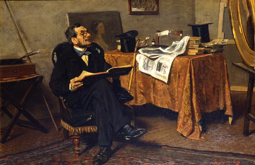 Interno con figura - Palazzo delle Belle Arti, Roma
